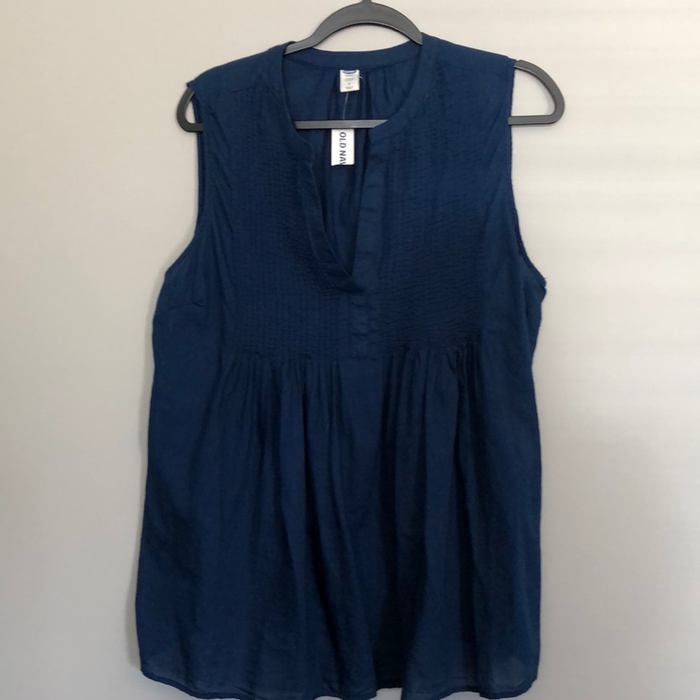 Old Navy - Navy Blue Pintuck Blouse Maternity